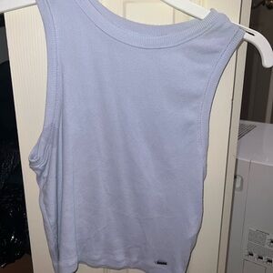 Hollister - Baby blue cropped tank top. Basically new.